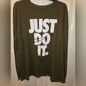 Nike Men's Army Green Long Sleeve Tshirt-2X